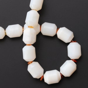 Unique White Opal Smooth Cylinder Beads - 13x9 mm to 13x11 mm - White Opal - Gem Quality , 8 Inch/ 20 Cm Full Strand, Price Per Strand
