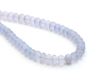 Blaue Chalcedon glatte Rondell Perlen, 8 mm, Chalcedon Schmuck machen Perlen, Rondelle Form Chalcedon, 18 Zoll Strang, Preis pro Strang