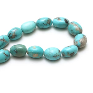 Natural Turquoise Smooth Tumble Beads, 13x17 mm To 18x23.5 mm, Turquoise Beads, December Birthstone, 19 Inches Full Strand, Price Per Strand