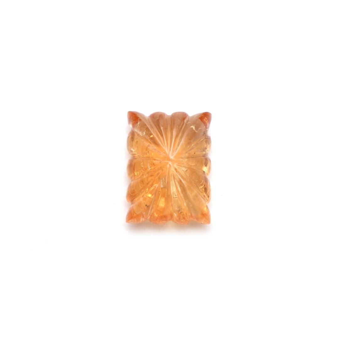 Imperial Topaz Carving Rectangle Loose Gemstone, 11.5x15.5 Mm, Imperial ...