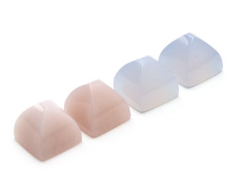 Blauer Chalcedon \ Lavendel Chalcedon Glatt Zuckerhut Lose Edelstein, 16x16 mm, Chalcedon Handgemachtes Geschenk für Frauen, Preis pro Paar