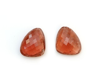 Tourmaline Faceted Rosecut Loose Gemstone, 18x15x6 mm, Tourmaline Organic Rosecut, Tourmaline Jewelry Making Gemstone, Pair ( 2 Pieces )