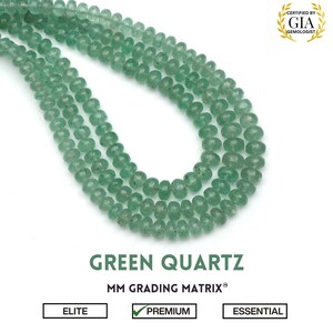 Green Quartz Smooth Rondelle Beads, 4.5 mm to 7 mm Quartz Plain Gemstone Beads, Quartz rondelle Beads, Wholesale Beads For Jewelry Making