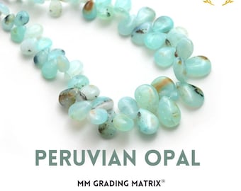 5 x 6 mm do 9,5 x 13,5 mm Peruwiański Opal Gładkie Koraliki Gruszkowe, Opal Gładkie Koraliki, Periańskie Koraliki Opalowe w Kształcie Gruszki, Naturalne Peruwiańskie Koraliki Kamienne Opalowe