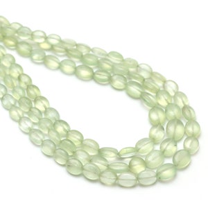 Prehnit Glatt Oval Perlen, 4.5 x 6 mm bis 7.5x9.5 mm, Prehnit Schmuck machen Perlen, 8 Zoll / 18 Zoll Voll Strang, Preis pro Strang