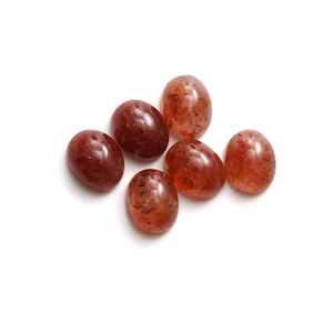Natural Sunstone Smooth Oval Loose Gemstone, 8x10 mm, Rare Sunstone Oval, Sunstone Jewelry Making Gemstone, Gift For Her, 6 Pieces