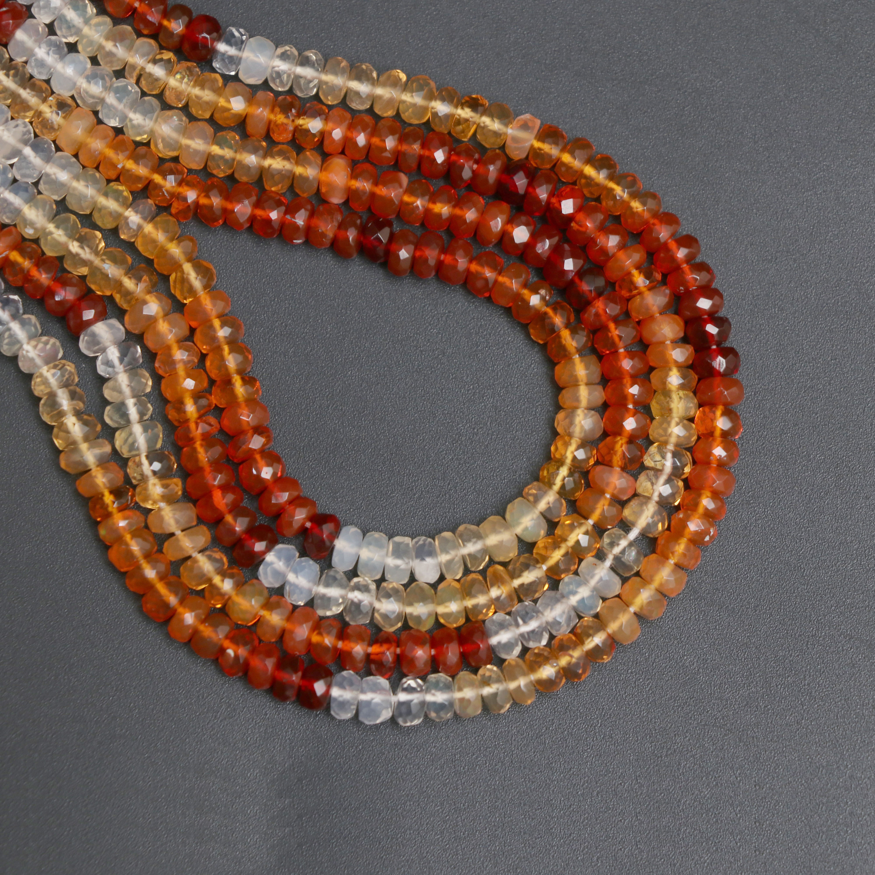 Natural Mexican Fire Opal Shaded Faceted Rondelle Beads 4.5 - Etsy