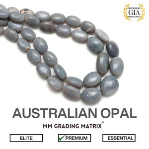 6.5x7.5 mm to 14x17 mm Australian Opal Smooth Tumble Beads, Opal Gemstone Beads For Jewelry Making, Natural Opal Nugget Beads Strand 18&quot;