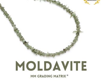 Authentic Moldavite Flush Smooth Chips Beads, 4 mm to 7 mm, Czech Republic Chips, Genuine Moldavite Chips, 8 Inch/ 18 Inch Strand