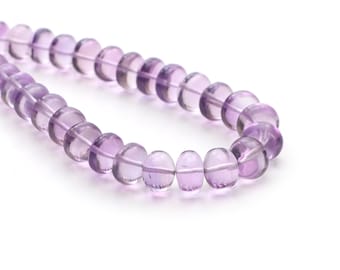 Amethyst smooth rondelle beads, 10 mm to 13.5 mm, Amethyst jewelry making beads, Rondelle shape beads, 20 inches strand, Price per strand