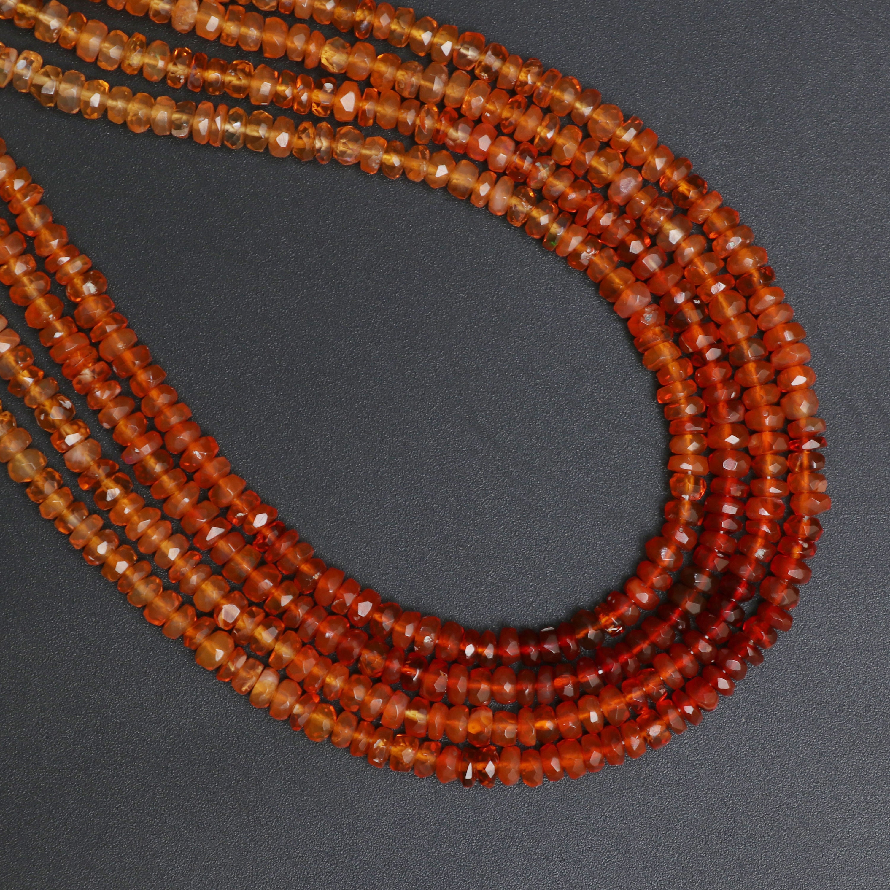 Natural Mexican Fire Opal Shaded Faceted Rondelle Beads 3.5 - Etsy