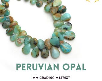 6 x 8 mm do 11x16,5 mm Peruwiański Opal Gładkie Koraliki Gruszkowe, Opal Gładkie Koraliki Kamieni Szlachetnych, Periańskie Koraliki Opalowe W Kształcie Gruszki, Naturalne Peruwiańskie Koraliki Opalowe