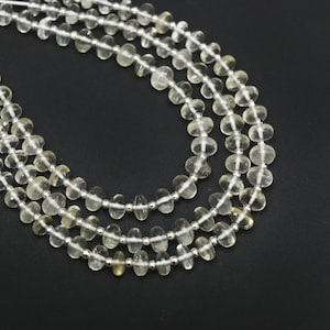 Libyan Desert Glass Smooth Roundel Beads, 5 mm to 7 mm, Libyan Desert Rondelle Strand, 8 Inch Full Strand, Per strand price