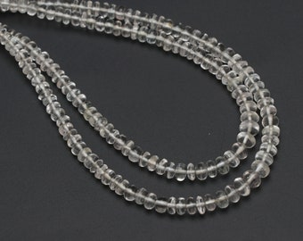 Goshenite Smooth Rondelle Beads | 3 mm to 5.5 mm | Goshenite Rondelle Beads | Gem Quality | 8 Inch, 18 Inch Full Strand | Price Per Strand