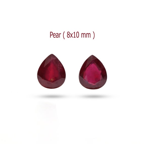 Natural Ruby Faceted Loose Gemstone, Ruby Jewelry Handmade Gift for Women, Price Per Pair