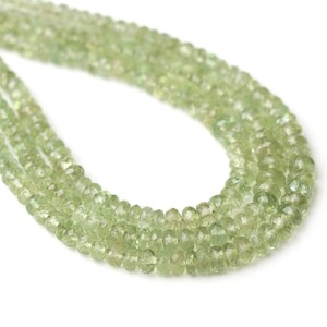 Mint Apatite Faceted Rondelle Beads, 3.5 mm To 5 mm, Mint Apatite Beads, Apatite Handmade Jewelry Making Gemstone Beads, 18 Inch Strand