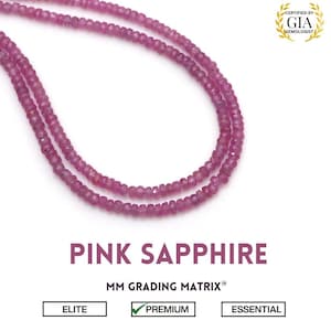 Natural Pink Sapphire Faceted Rondelle Beads, Sapphire Gemstone Beads For Jewelry Making, Sapphire Rondelle Shape Beads, Pink Sapphire Beads