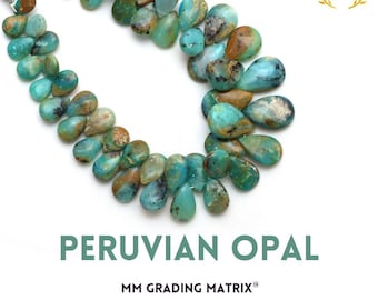 Peruwiański opal gładkie koraliki z kamieni szlachetnych w kształcie gruszki, opal gładkie koraliki, 6 x 9 mm do 11,5 x 17 mm peruwiańskie koraliki z opalu w kształcie gruszki, naturalne peruwiańskie koraliki z opalu