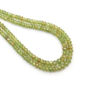 Sphene Faceted Rondelle Beads, 3 mm to 6 mm, Sphene Jewelry Handmade Gift for Women, 8 Inches/ 18 Inches Full Strand, Price Per Strand