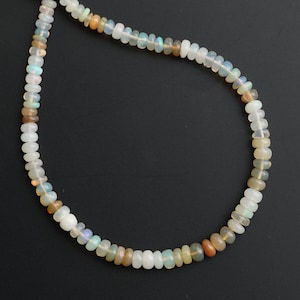 Ethiopian Opal Smooth Rondelle Beads , Ethiopian Opal Beads, 4 mm to 6 mm- Gem Quality, 8 Inch \16 Inch Full Strand, Price Per Strand