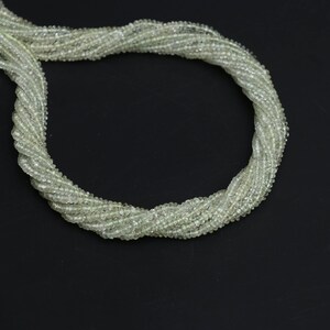 Light Green Aquamarine Micro Faceted Rondelle Beads, 3 mm, Light Green Barrel Micro Beads, Green Beryl Jewelry, 14 Inch, Price Per Strand