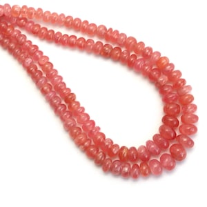 Rhodochrosite Smooth Rondelle Beads, 4 mm To 8 mm, Rhodochrosite Jewelry Making Beads, 18 Inches Full Strand, Price Per Strand
