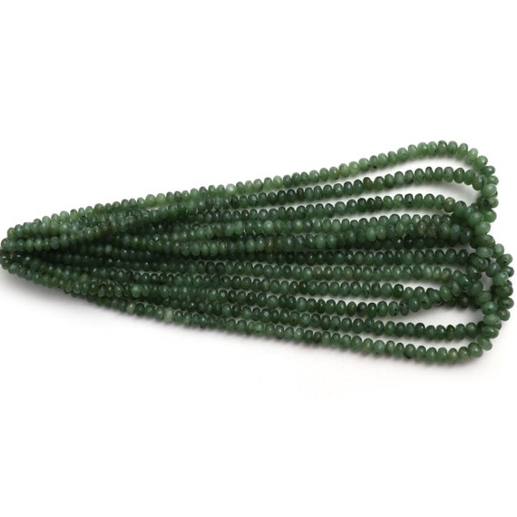 Nephrite Jade Faceted Rondelle Beads, 5.5 mm to 7 mm, Jade Jewelry Handmade  , 18 Inches Strand, Price Per Strand