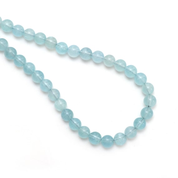 Milky Aquamarine Smooth Round Balls 7 Mm Aquamarine Jewelry