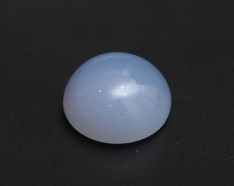 Naturalny niebieski chalcedon gładki okrągły kamień szlachetny, 25 mm, niebieski chalcedon kaboszon, chalcedon okrągły kamień szlachetny do wyrobu biżuterii, 1 sztuka