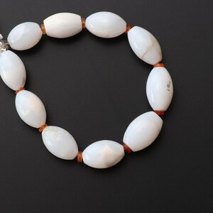 Natural White Opal Smooth Cylinder Beads - 16x12 to 19x12 mm - White Opal - Gem Quality , 8 Inch/ 20 Cm Full Strand, Price Per Strand