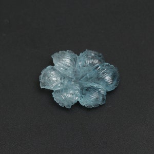 Natural Aquamarine Flower Carving Loose Gemstone, 20x26 mm, Aquamarine Flower, Aquamarine Carving Jewelry Making Gemstone, 1 Piece