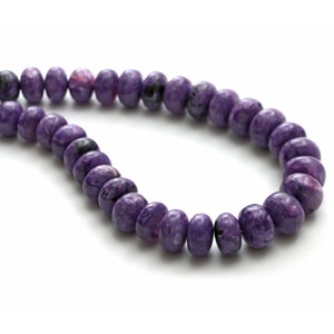 Charoite Smooth Rondelle Beads, 7 mm To 14 mm, Plain Charoite Beads, Charoite Jewelry Making Beads, 20 Inches Full Strand, Price Per Strand