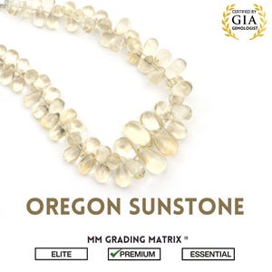 Oregon Sunstone Smooth Drop Shape Beads, 4x6 mm To 6.5x11 mm Sunstone Jewelry Making Beads, Oregon Sunstone Plain Beads Strand 8 inches