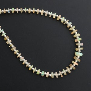 Natural Ethiopian Yellow Opal Faceted Tyre Shape beads, 4 MM to 6.5 MM Opal Heishi Gemstone Beads, Ethiopian Opal Beads, For Jewelry Making