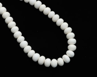Cuentas redondas lisas de ágata blanca, 8 mm, tira de 18 pulgadas de ágata blanca / Precio por tira / Cuentas de piedras preciosas semipreciosas al por mayor