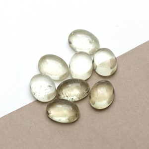 Natural Libyan Desert Glass Smooth Oval Cabochon Loose Gemstone, 10x14 mm, Libyan Glass Oval Jewelry Making Gemstone, Set of 8 Pieces