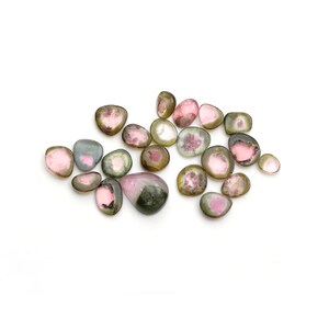 Natural Tourmaline Smooth Organic Loose Gemstone, 4x5 mm to 9x12 mm, Tourmaline Jewelry Handmade Gift for Women, Set of 21 Pieces