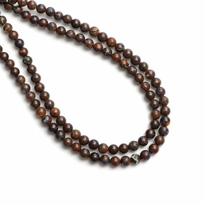 Natural Boulder Opal Smooth Round Balls, 5 mm to 6 mm, Brown Boulder Opal Round, Opal Jewelry Making Gemstone, 8 Inch/ 16 Inch Full Strand