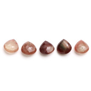 CLEARANCE-Natural Andesine Faceted Heart Loose Gemstone, 12x12 mm, Andesine Jewelry Handmade Gift for Women, Set of 5 Pieces