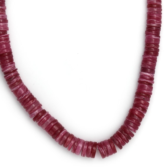 Ruby Glass Filled Smooth Button Beads, Ruby Smooth Tyre, 5.5 MM to 6 MM, Ruby Smooth, 8 Inch ,Price Per Strand