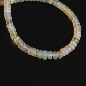 Natural Ethiopian Opal Faceted Rondelle Beads, Ethiopian Opal - 4 mm to 6 mm -Ethiopian Opal Beads -Gem Quality, 8 Inch, Price Per Strand