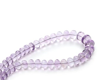 Amethyst Smooth Rondelle Beads, 9 mm To 14 mm, Plain Amethyst Beads, Amethyst Jewelry Making Beads, 20 Inches Full Strand, Price Per Strand