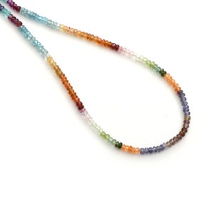 Natural Mix Semi Faceted Rondelle Beads, 3.5mm To 4mm, Mix Semi Jewelry, Rainbow Color Gemstone,18 Inches Full Strand, Price Per Strand