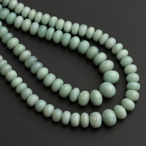 Green Chalcedony Smooth Rondelle Beads - 5 mm to 9 mm - Green Chalcedony Beads- Gem Quality ,8 Inch/ 16 Inch Full Strand, Price Per Strand
