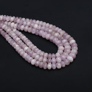 Kunzite Smooth Rondelle Beads, 4.5 mm to 8.5 mm, Purple Kunzite Beads, Kunzite Jewelry Making Gemstone Beads, 8 Inch/ 18 Inch Strand