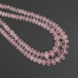 Morganite Smooth Rondelle Beads, 4 mm to 10.5 mm, Morganite Jewelry Handmade Gift for Women, 18 Inch Full Strand, Price Per Strand