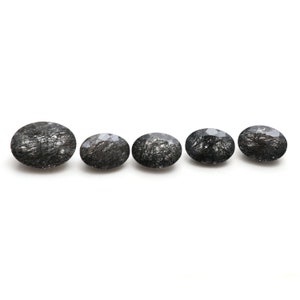Natural Black Rutile Faceted Oval Loose Gemstone, 10x14 mm to 13x18 mm, Rutile Oval Jewelry Making Gemstone, Gift For Her, 5 Pieces