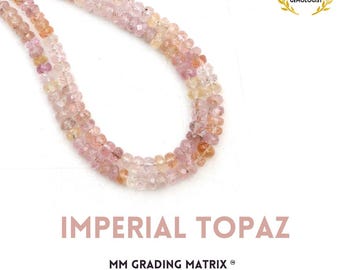 Hilo de cuentas de topacio imperial rosa natural facetadas de 18", 3,5-5 mm, cuentas de piedras preciosas de topacio imperial para fabricación de joyas, cuentas al por mayor