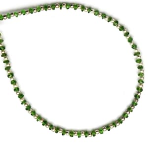 Chrome Diopside Faceted Beads, 3 mm, Green Chrome Diopside Tiny Beads, Chrome Diopside Jewelry Making Gemstone Beads, 8 Inch Strand