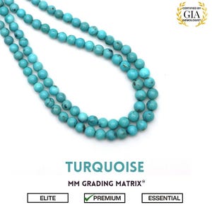 4.5-6.5mm Turquoise Smooth Round Shape Beads, Turquoise Plain Gemstone Beads, Natural Turquoise Ball Beads, Turquoise For Jewelry Making